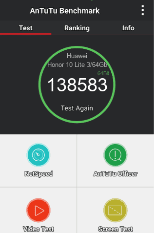 Huawei Honor 10 Lite antutu