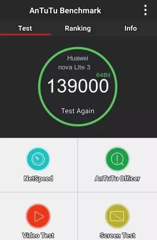 Huawei nova Lite 3 antutu